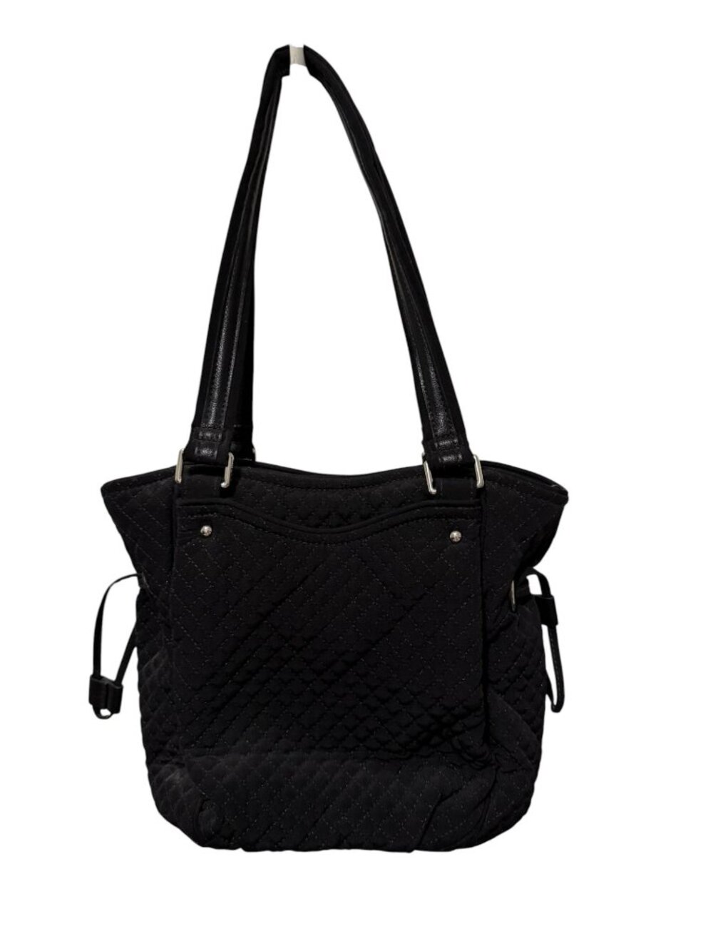 Vera Bradley Microfiber Polyester Black Mini Glenna Satchel Shoulter Bag Purse - Picture 2 of 13
